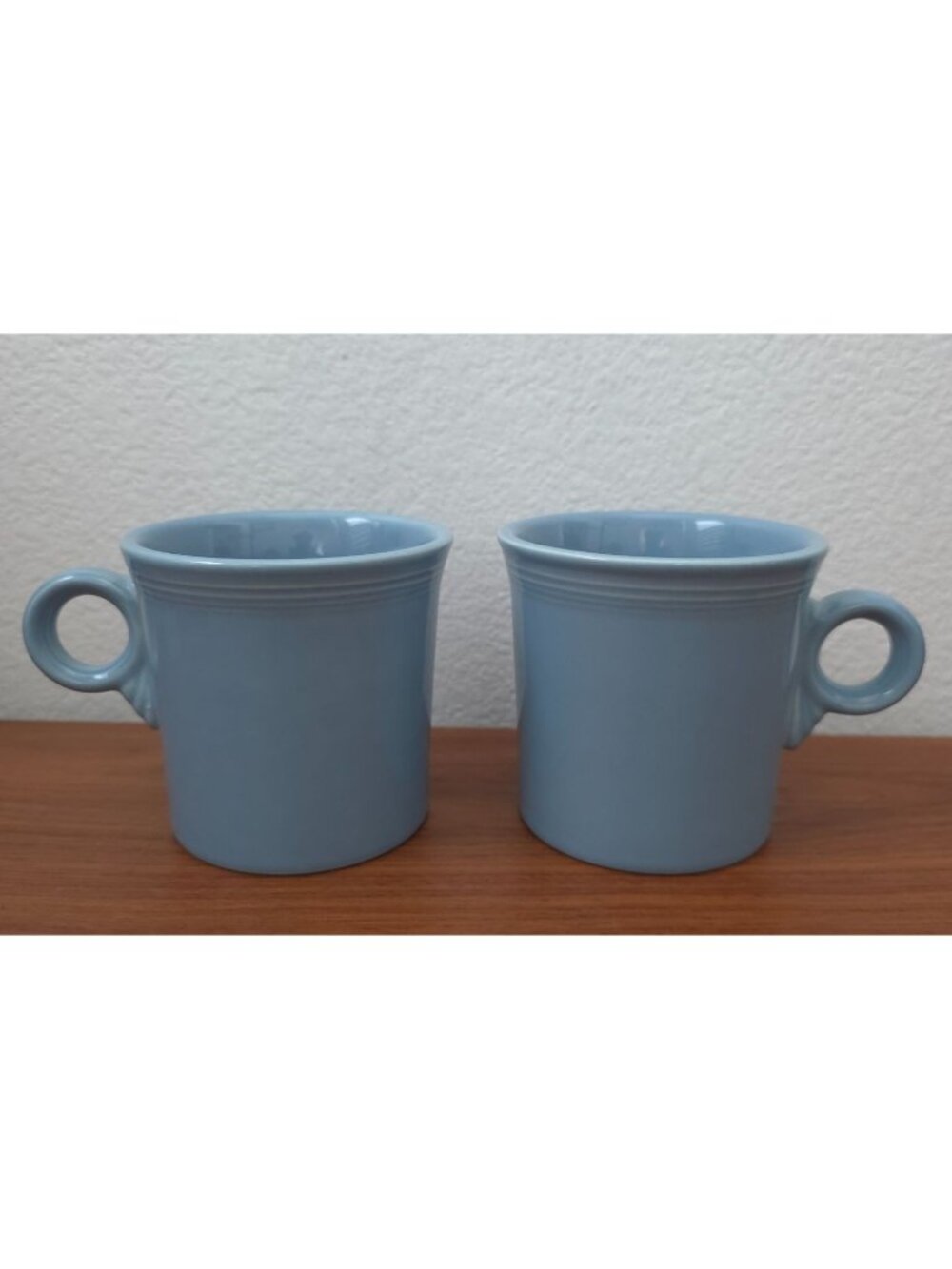 Set Of 2 FIESTA Periwinkle Blue Ceramic Ring Handle 10.25 oz Coffee Mugs - USA